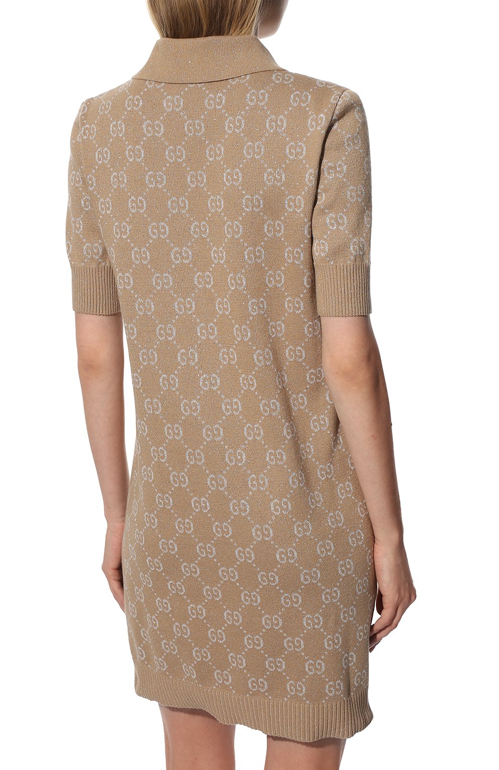 Хлопковое платье GUCCI бежевого цвета по цене 187200 руб., арт. 678437/XKB54, фото 4 Хлопковое платье GUCCI, арт. 678437/XKB54, фото 4