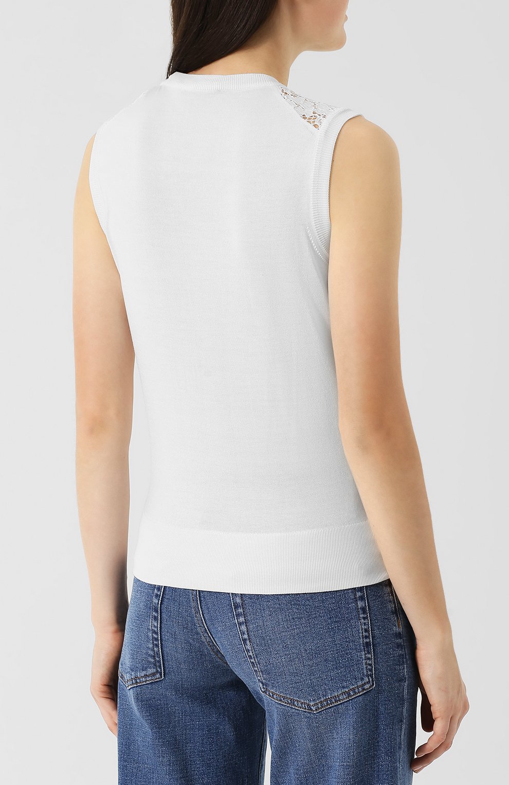 Кружевной топ из смеси шелка и хлопка DOLCE & GABBANA, арт. FX183T/JAMJN, фото 4