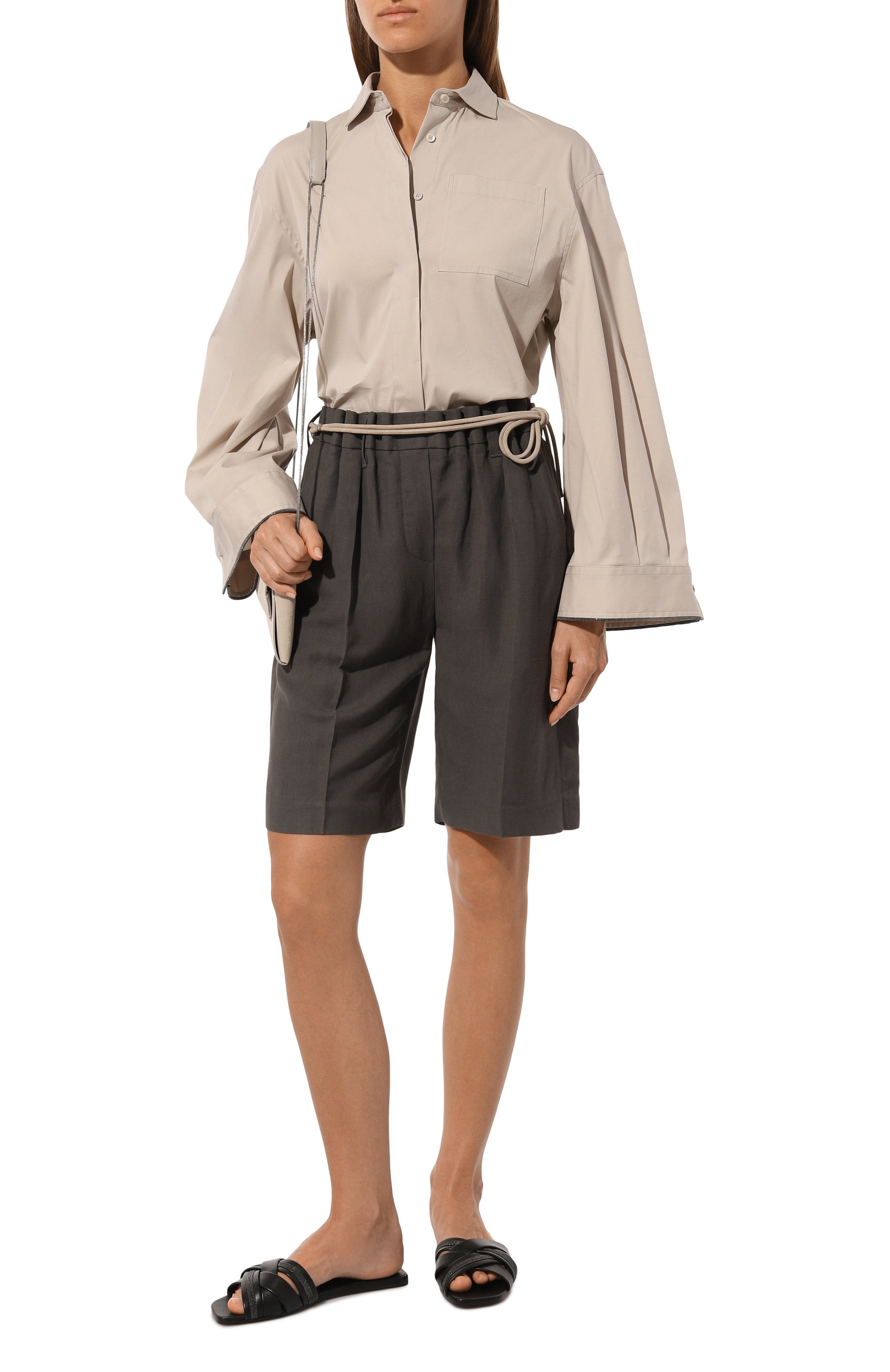 Шорты из вискозы и льна BRUNELLO CUCINELLI, арт. MH126B1365, фото 2