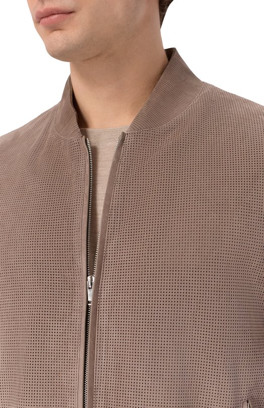 Замшевый бомбер MVST M26.2PM.L026/METIS SUEDE/PERF0RATED 6MM Бежевый  M26.2PM.L026/METIS SUEDE/PERF0RATED 6MM Фото 5