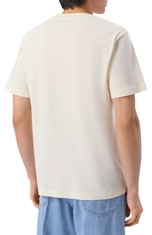 Хлопковая футболка Emporio Armani EM001717/AF14836 Кремовый  EM001717/AF14836 Фото 4