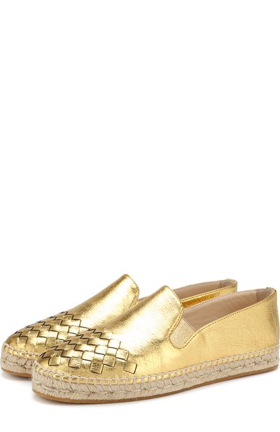 Эспадрильи из металлизированной кожи BOTTEGA VENETA, арт. 407122/VAWR1, фото 1
