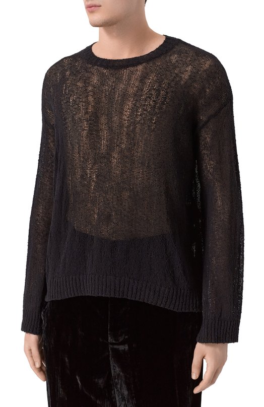 Хлопковый джемпер Ann Demeulemeester B0013750/KN084 Чёрный  B0013750/KN084 Фото 3