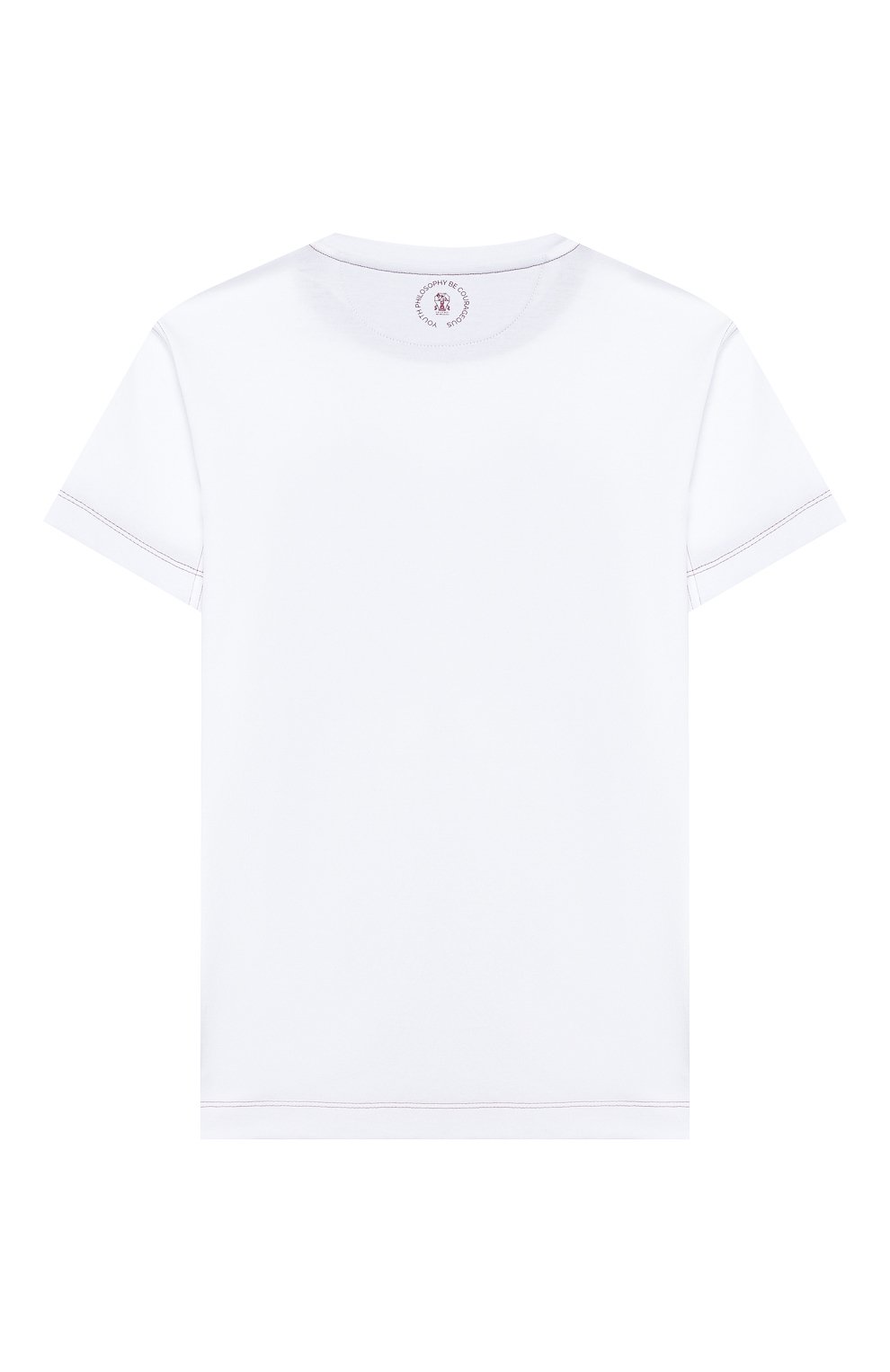 Хлопковая футболка BRUNELLO CUCINELLI белого цвета по цене 19750 руб., арт. B0B13T140C, фото 2 Хлопковая футболка BRUNELLO CUCINELLI, арт. B0B13T140C, фото 2