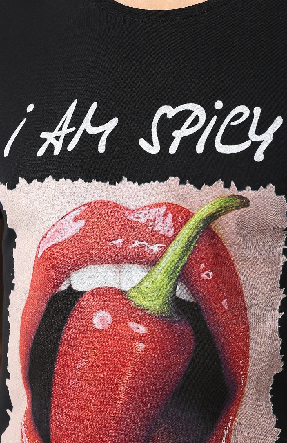 Хлопковая футболка BISIBIGLIO черного цвета по цене 7210 руб., арт. I AM SPICY, фото 5 Хлопковая футболка BISIBIGLIO, арт. I AM SPICY, фото 5