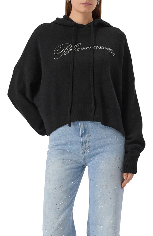 Шерстяное худи Blumarine 2M600A/N0990 Чёрный  2M600A/N0990 Фото 3