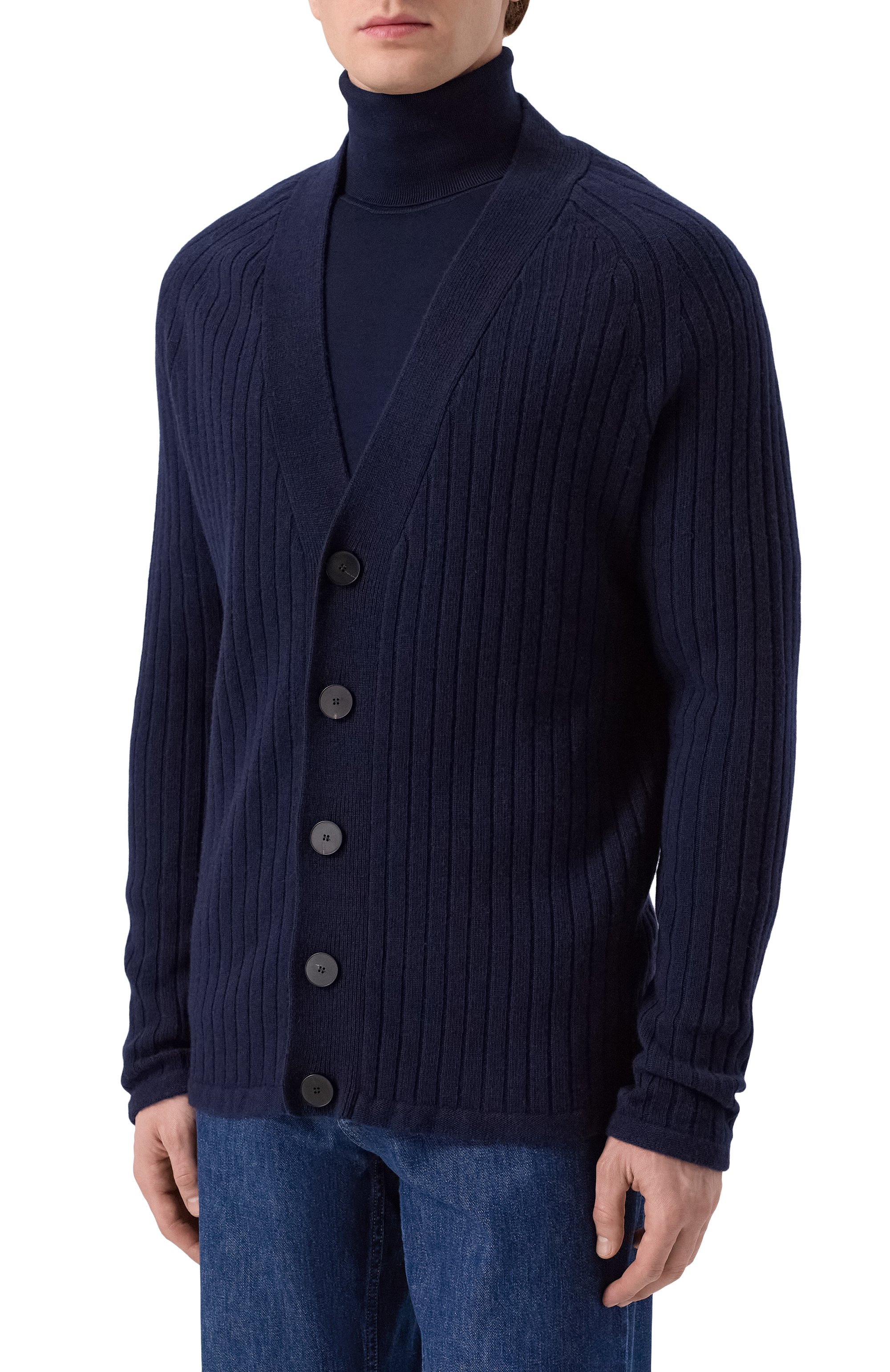 Шерстяной кардиган KITON темно-синего цвета по цене 172500 руб., арт. UMM065203, фото 3 Шерстяной кардиган KITON, арт. UMM065203, фото 3