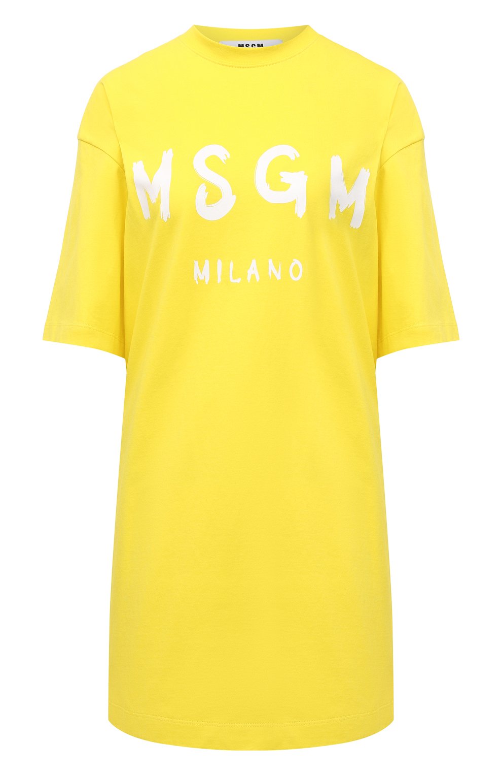 Хлопковое платье MSGM желтого цвета по цене 18300 руб., арт. 3241MDA510 227298, фото 1 Хлопковое платье MSGM, арт. 3241MDA510 227298, фото 1