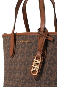 Женская сумка eliza MICHAEL MICHAEL KORS коричневого цвета, арт. 30R4GZAT0B | Фото 3 (Ремень/цепочка: На ремешке; Материал: Резина, Пластик; Размер: medium; Драгоценные камни: Проставлено; Материал сплава: Проставлено)