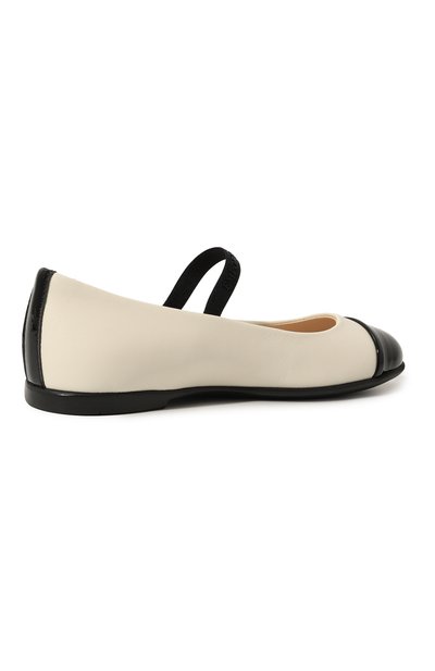 Кожаные балетки EMPORIO ARMANI кремового цвета по цене 32950 руб., арт. XXD022/XCC80, фото 3 Кожаные балетки EMPORIO ARMANI, арт. XXD022/XCC80, фото 3