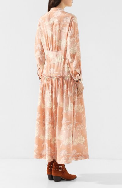 Шелковое платье CHLOÉ розового цвета по цене 351000 руб., арт. CHC20SR024330, фото 4 Шелковое платье CHLOÉ, арт. CHC20SR024330, фото 4