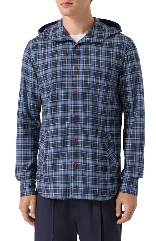 Хлопковая рубашка Kiton UMCMARH0865005 Голубой  UMCMARH0865005 Фото 3