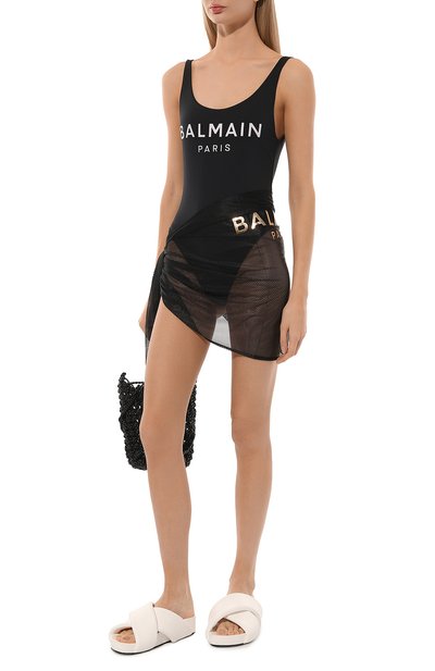 Парео BALMAIN черного цвета по цене 37950 руб., арт. BKG401630, фото 2 Парео BALMAIN, арт. BKG401630, фото 2