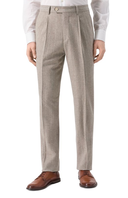Шерстяной костюм Brunello Cucinelli MY453LDBH Бежевый  MY453LDBH Фото 6