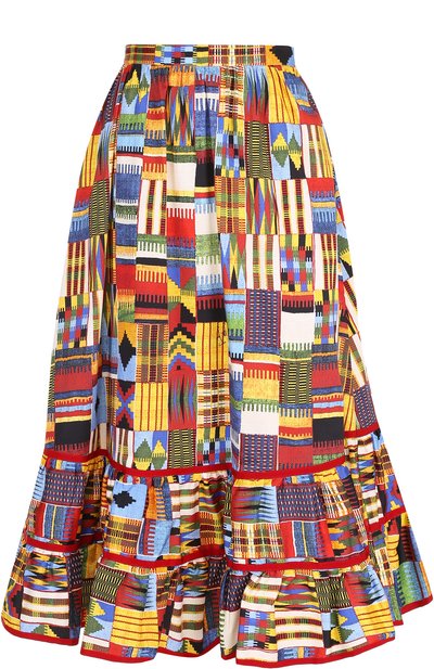 Хло пковая юбка-миди с принтом и оборкой STELLA JEAN, арт. J G 043 00 S 3085, фото 1