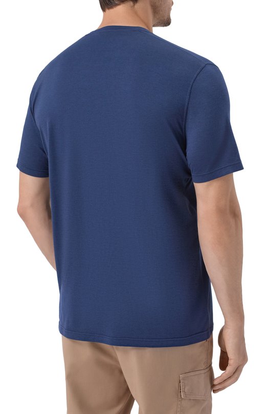 Футболка из хлопка и кашемира Kiton UMK0872 Синий  UMK0872 Фото 4