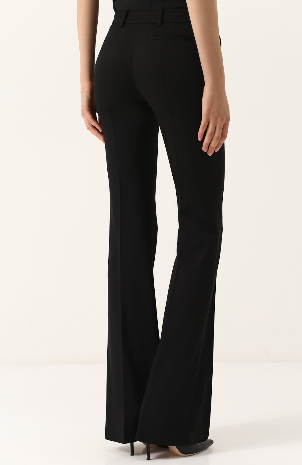 Шерстяные расклешенные брюки со стрелками ALEXANDER MCQUEEN, арт. 308721/QKJ12, фото 4