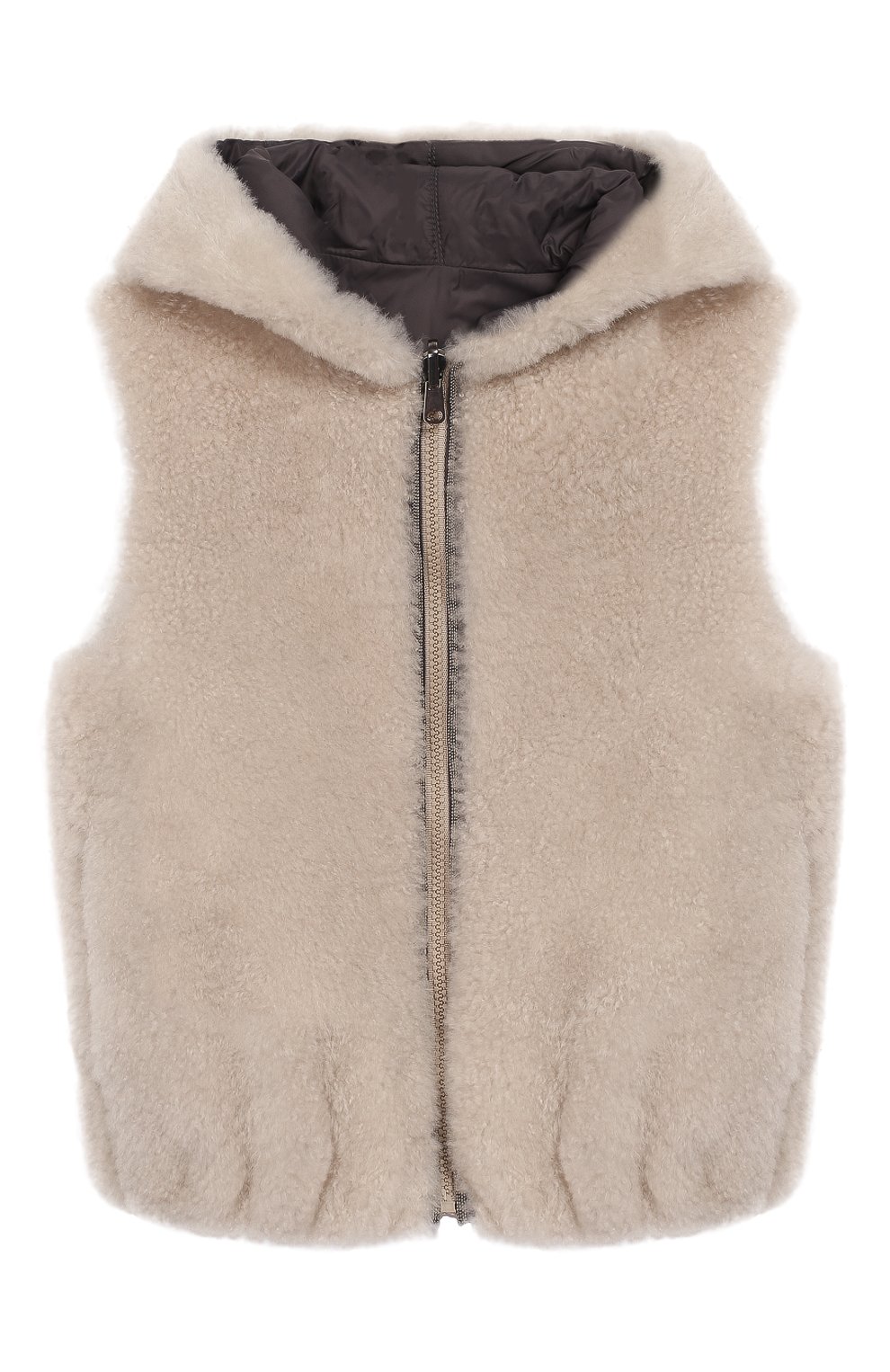Двусторонний жилет с капюшоном BRUNELLO CUCINELLI, арт. BPMWE8769B, фото 1