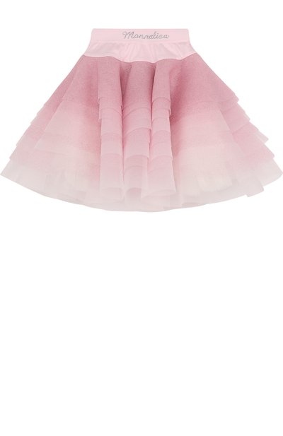 Многослойная юбка с глиттером и стразами на поясе MONNALISA, арт. 771700, фото 1