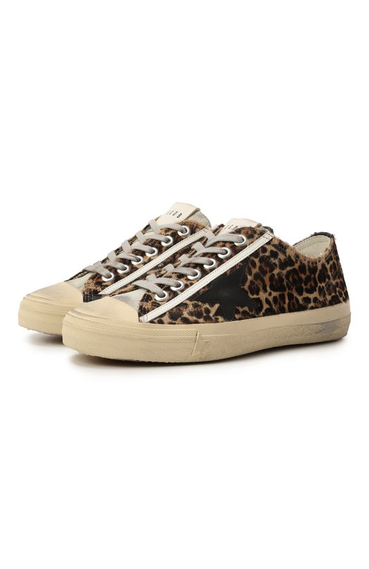 Кожаные кеды V-Star Golden Goose Deluxe Brand GWF00129.F005030 Леопардовый GWF00129.F005030