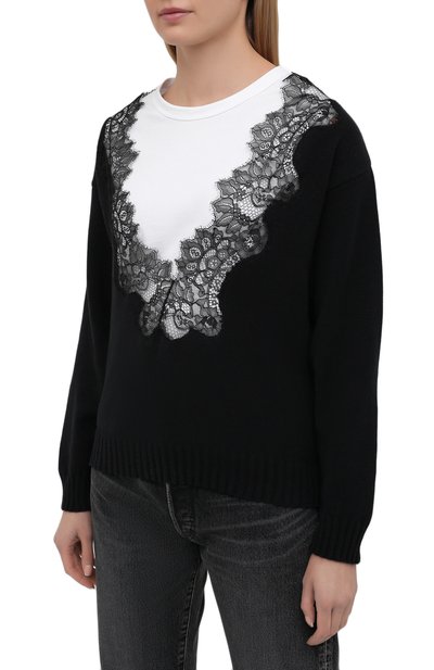 Хлопковый пуловер PHILOSOPHY DI LORENZO SERAFINI черно-белого цвета по цене 45500 руб., арт. A0919/703, фото 3 Хлопковый пуловер PHILOSOPHY DI LORENZO SERAFINI, арт. A0919/703, фото 3