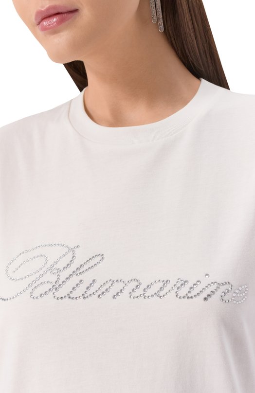 Хлопковая футболка Blumarine 2T107A Белый  2T107A Фото 5