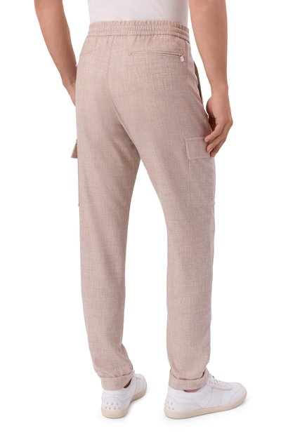 Брюки-карго из шерсти и кашемира MARCO PESCAROLO бежевого цвета по цене 76900 руб., арт. T0R/5229, фото 4 Брюки-карго из шерсти и кашемира MARCO PESCAROLO, арт. T0R/5229, фото 4