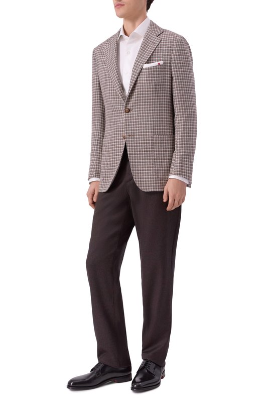 Пиджак из кашемира и шерсти Kiton UG81K0610E53 Коричневый  UG81K0610E53 Фото 2