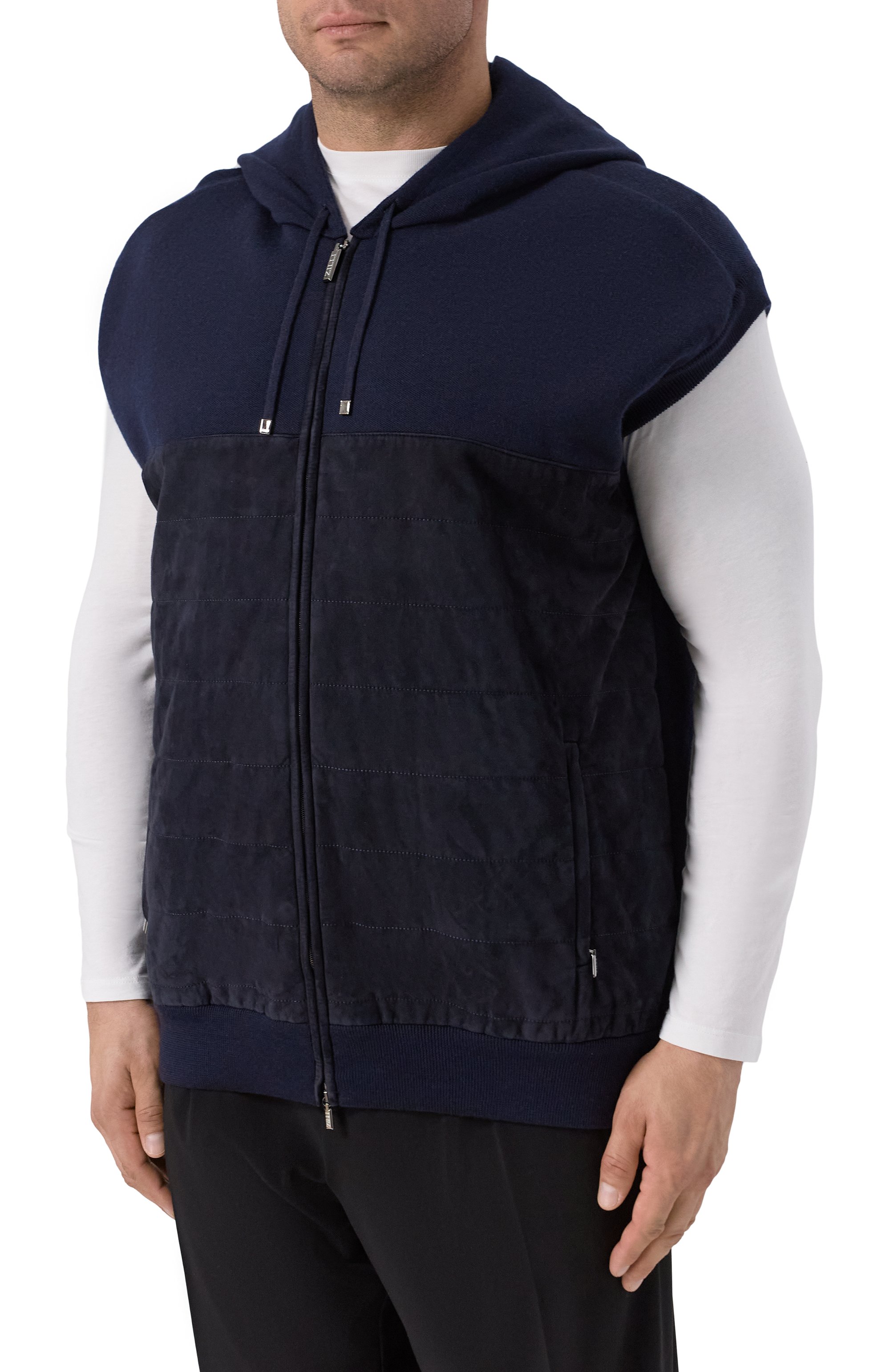 Комбинированный жилет ZILLI темно-синего цвета по цене 390500 руб., арт. JSS006M0270VPDD00/64, фото 3 Комбинированный жилет ZILLI, арт. JSS006M0270VPDD00/64, фото 3