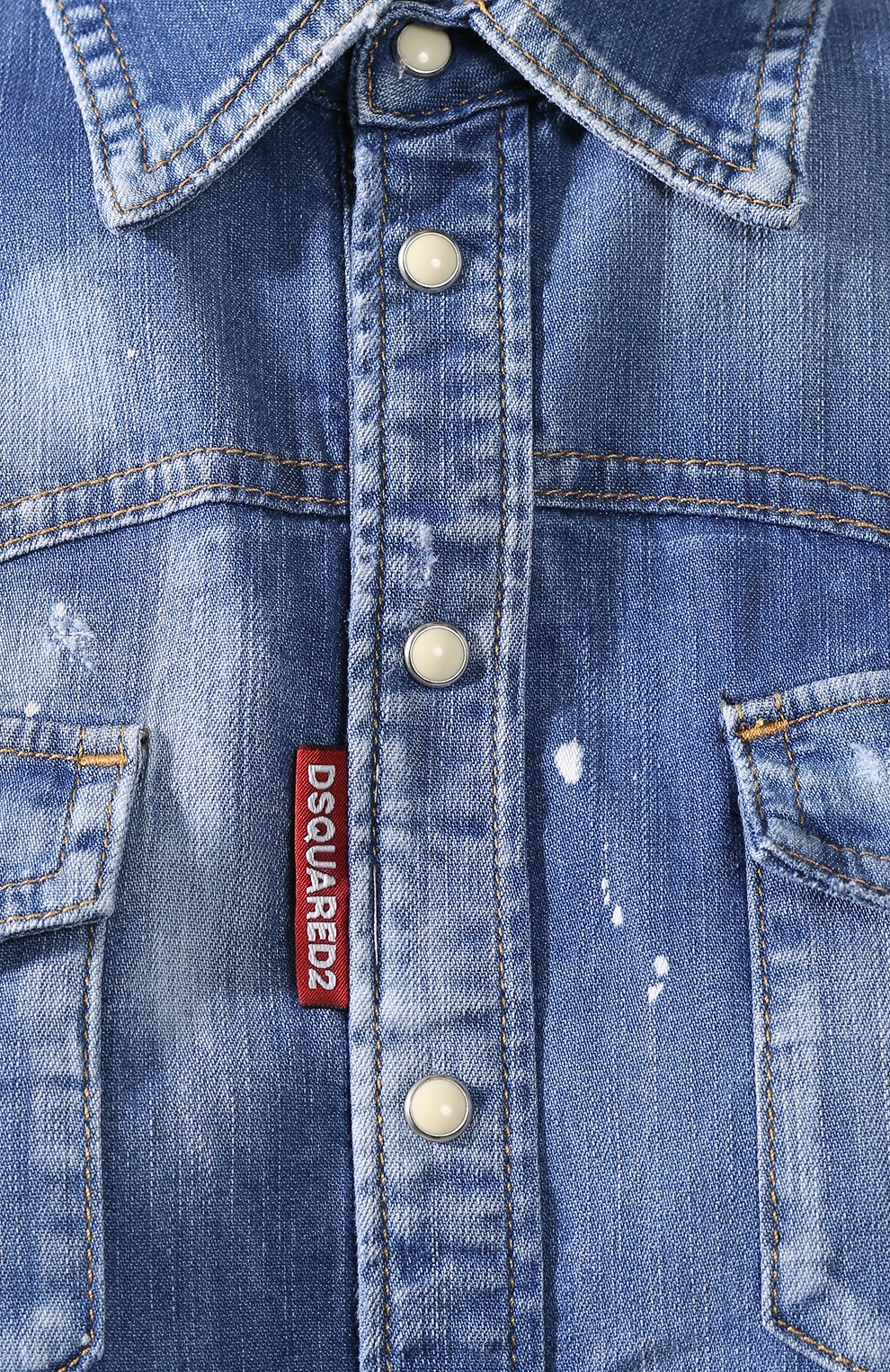 Джинсовая рубашка DSQUARED2 синего цвета по цене 48150 руб., арт. S75DL0688/S30341, фото 5 Джинсовая рубашка DSQUARED2, арт. S75DL0688/S30341, фото 5