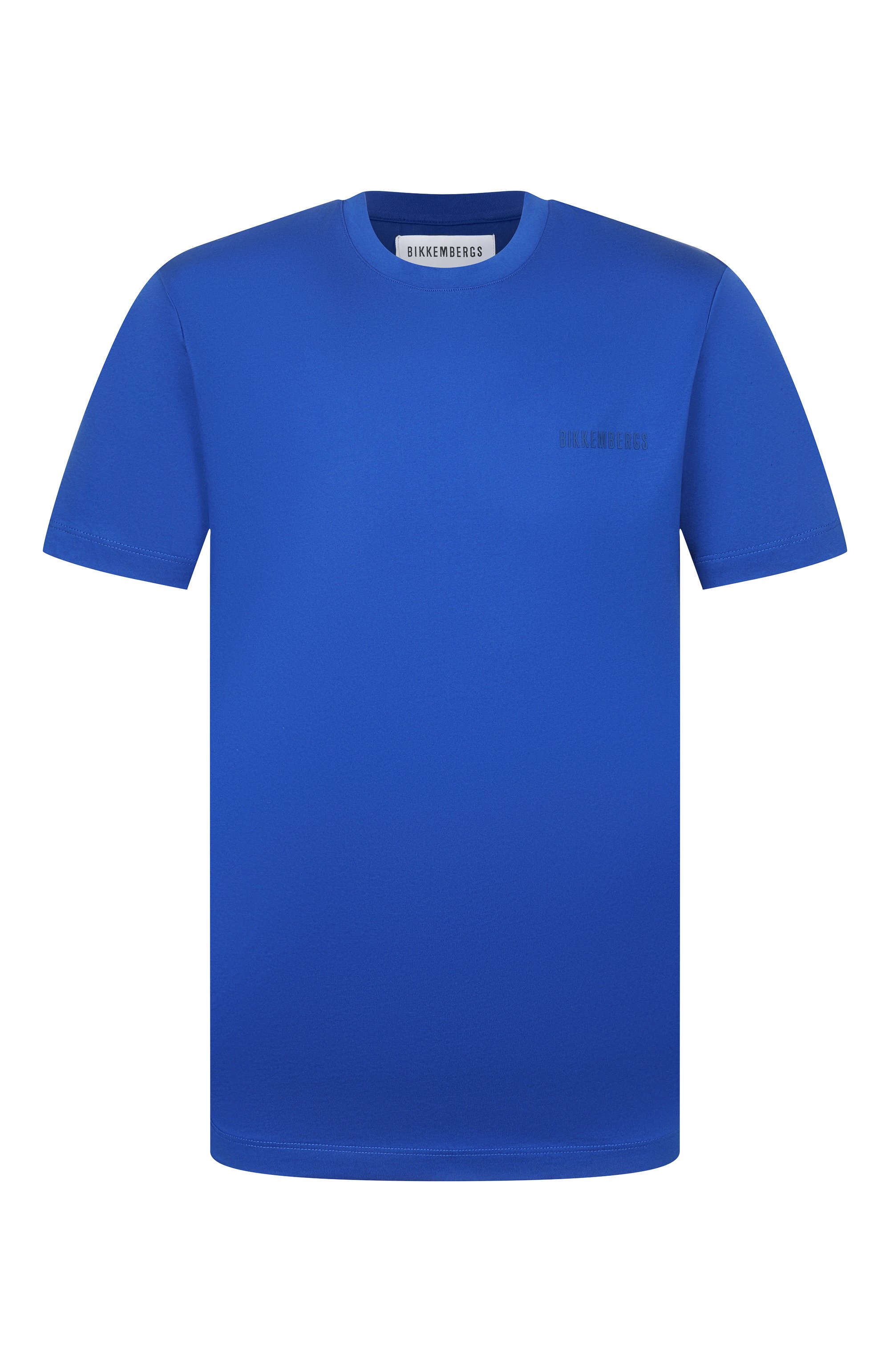 Хлопковая футболка DIRK BIKKEMBERGS синего цвета по цене 7685 руб., арт. BMT1693, фото 1 Хлопковая футболка DIRK BIKKEMBERGS, арт. BMT1693, фото 1