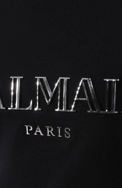 Хлопковый пуловер BALMAIN черного цвета по цене 54000 руб., арт. RF13710/M064, фото 5 Хлопковый пуловер BALMAIN, арт. RF13710/M064, фото 5