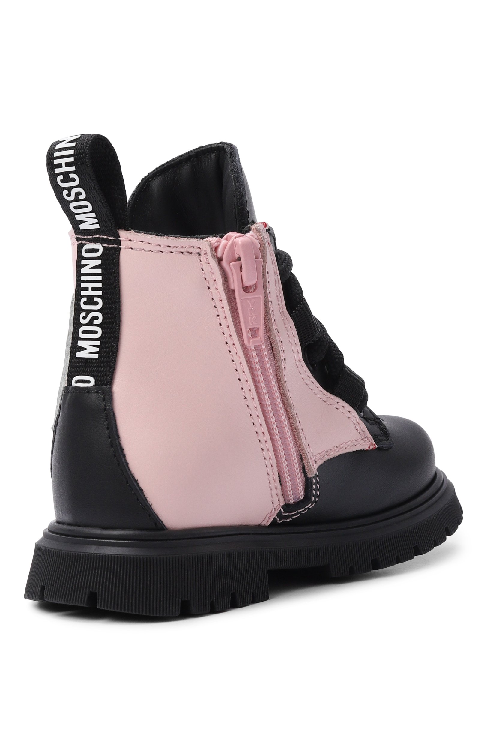 Кожаные ботинки MOSCHINO черного цвета по цене 29950 руб., арт. 84141/VAR2, фото 3 Кожаные ботинки MOSCHINO, арт. 84141/VAR2, фото 3