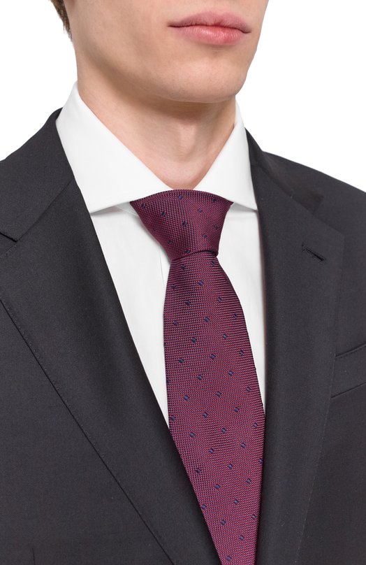 Шелковый галстук Corneliani 25U302-2520307 Бордовый  25U302-2520307 Фото 2