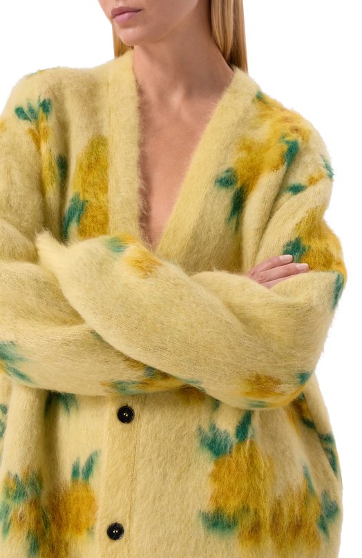 Кардиган из шерсти и шелка Jil Sander J02HP0042/J14785 Жёлтый  J02HP0042/J14785 Фото 5