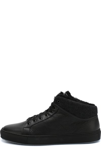 Высокие кожаные кеды с внутренней меховой отделкой CORNELIANI, арт. 82TM46-8820955, фото 3