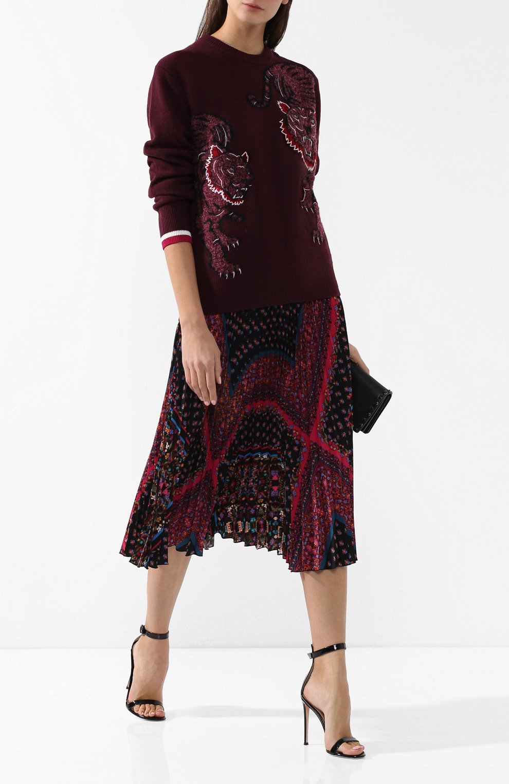 Шерстяной пуловер KENZO бордового цвета по цене 42150 руб., арт. 2T05953XK, фото 2 Шерстяной пуловер KENZO, арт. 2T05953XK, фото 2
