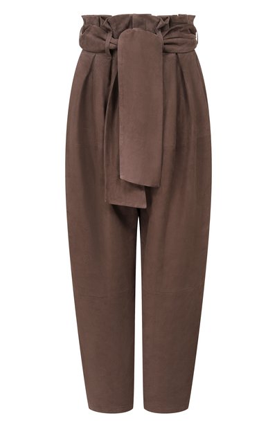 Женские замшевые брюки BALMAIN, арт. GF0QG065/LB12