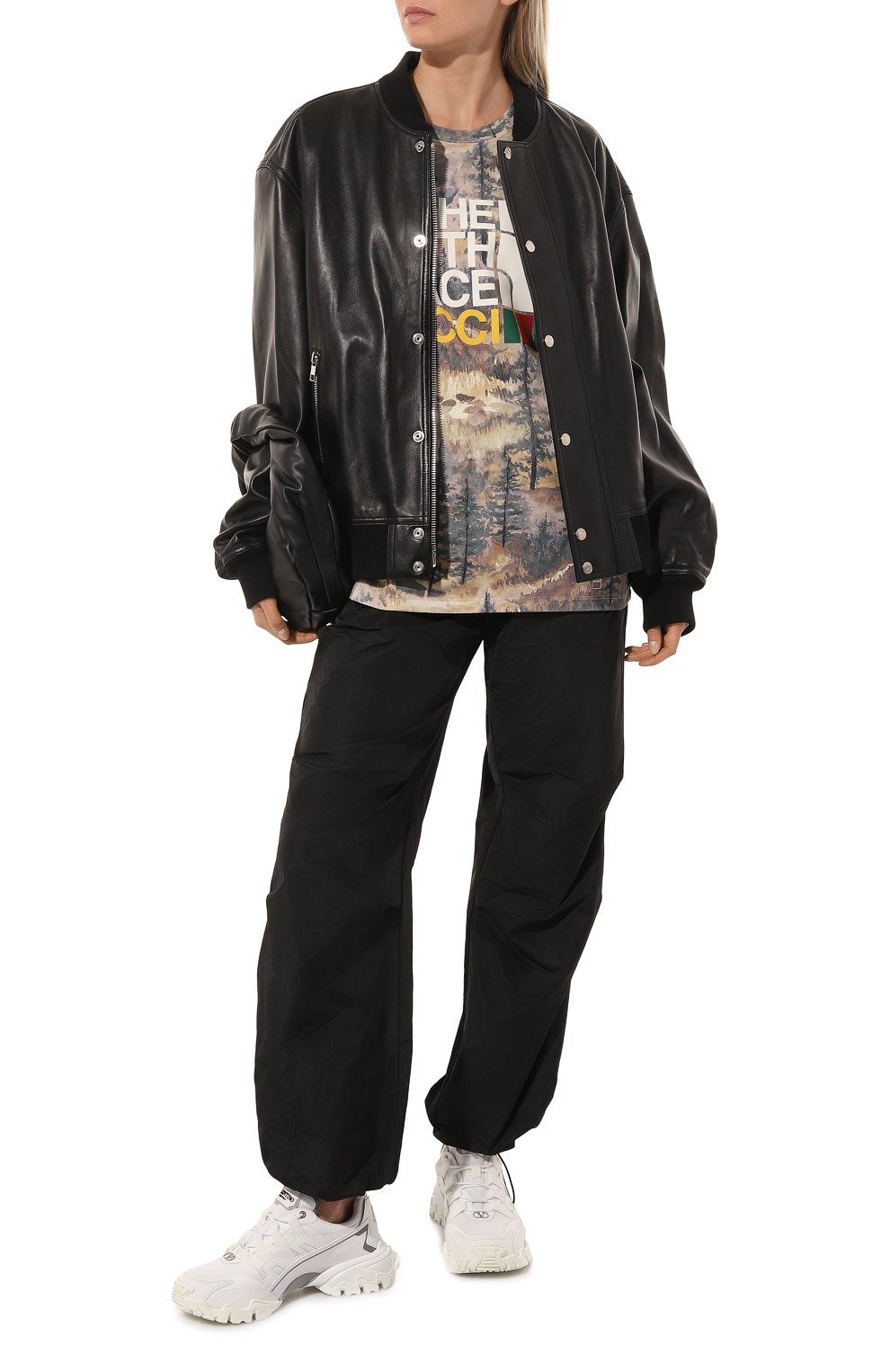 Хлопковая футболка the north face x gucci GUCCI, арт. 672475 XJDTA, фото 2