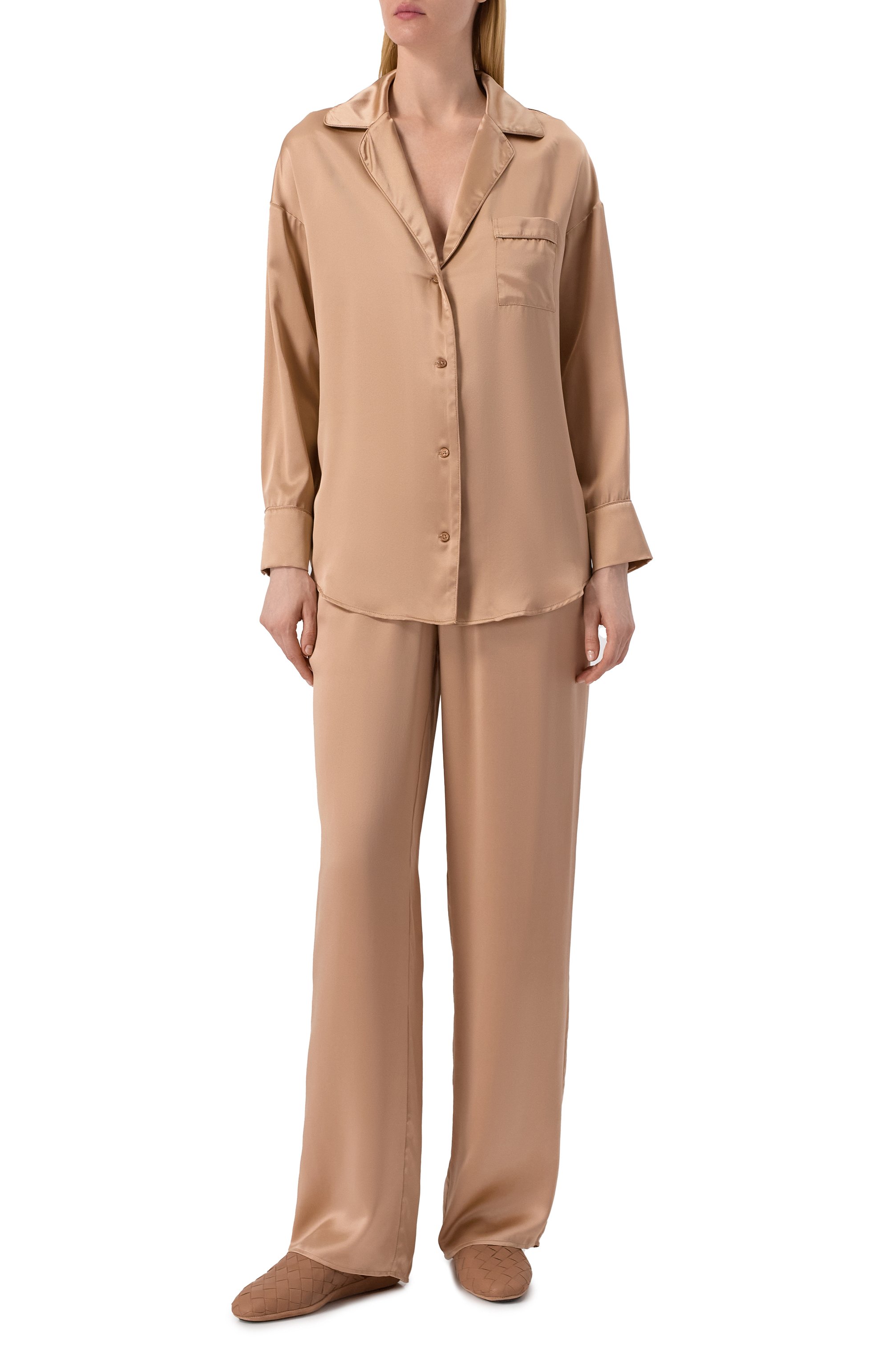 Шелковая блузка LIVY бежевого цвета по цене 56660 руб., арт. 655096116, фото 2 Шелковая блузка LIVY, арт. 655096116, фото 2