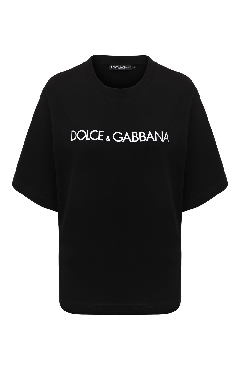 Хлопковая футболка DOLCE & GABBANA черного цвета по цене 44250 руб., арт. F8048T/G7H4P, фото 1 Хлопковая футболка DOLCE & GABBANA, арт. F8048T/G7H4P, фото 1