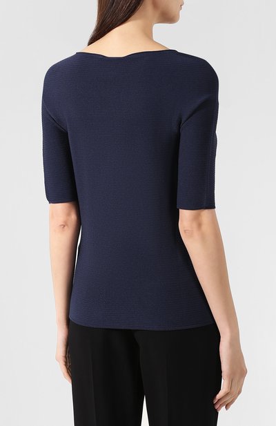 Пуловер из вискозы GIORGIO ARMANI синего цвета по цене 52850 руб., арт. 3GAMA4/AMA1Z, фото 4 Пуловер из вискозы GIORGIO ARMANI, арт. 3GAMA4/AMA1Z, фото 4