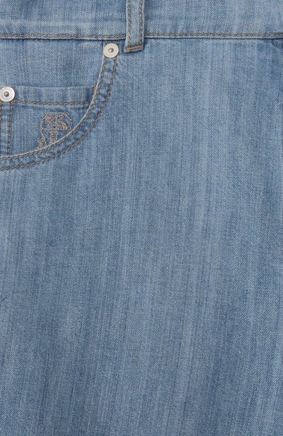 Джинсы BRUNELLO CUCINELLI голубого цвета по цене 45750 руб., арт. BH263D317A, фото 3 Джинсы BRUNELLO CUCINELLI, арт. BH263D317A, фото 3