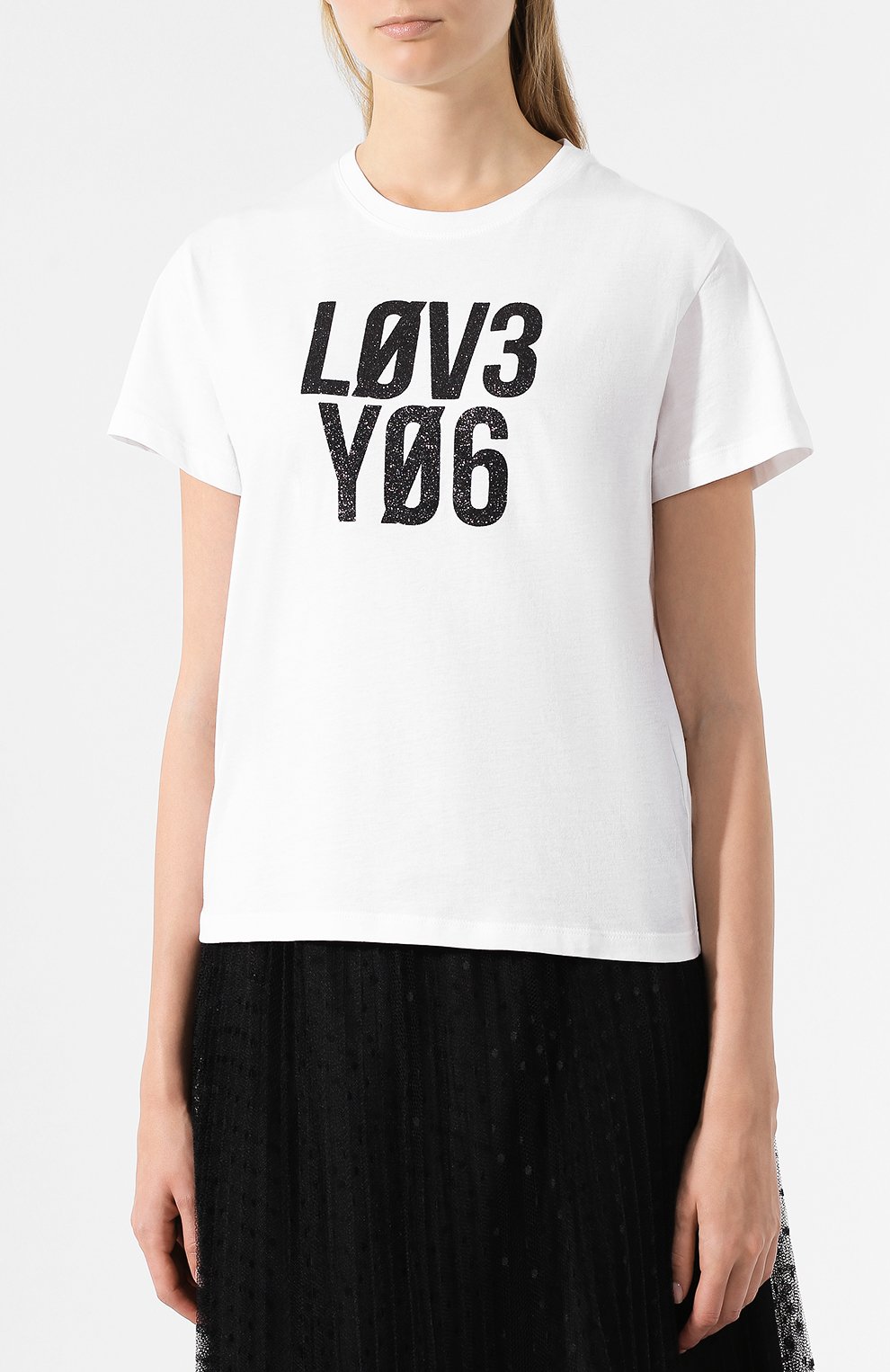 Хлопковая футболка REDVALENTINO белого цвета по цене 13200 руб., арт. SR3MG01S/4DJ, фото 3 Хлопковая футболка REDVALENTINO, арт. SR3MG01S/4DJ, фото 3