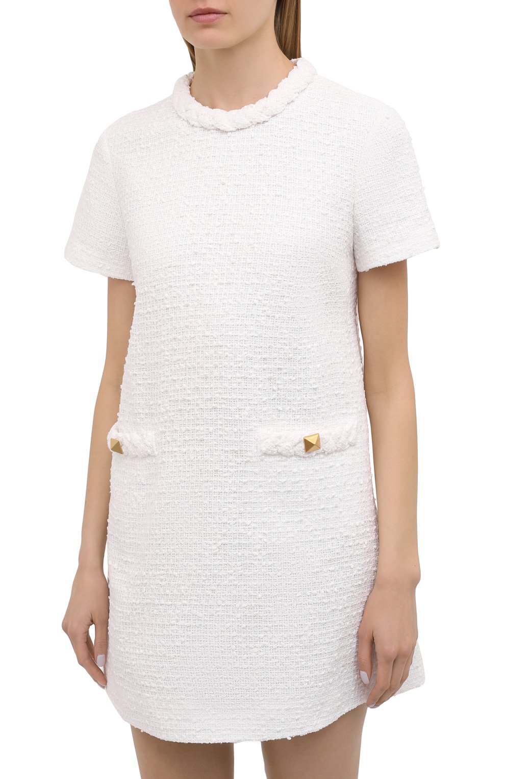 Хлопковое платье VALENTINO белого цвета по цене 239500 руб., арт. WB3VAWC16JJ, фото 3 Хлопковое платье VALENTINO, арт. WB3VAWC16JJ, фото 3