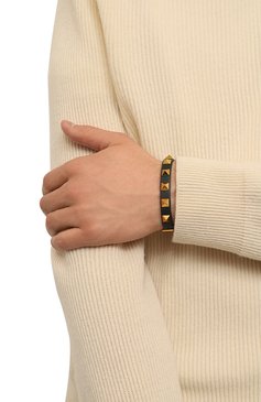 Мужской кожаный браслет VALENTINO хаки цвета, арт. 3Y2J0801/LKT | Фото 2 (Региональные ограничения белый список (Axapta Mercury): Не проставлено; Нос: Не проставлено; Материал: Металл, Натуральная кожа)