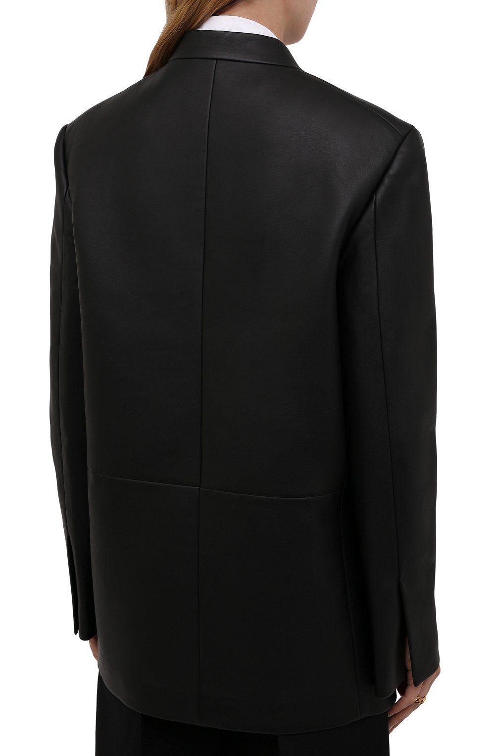 Кожаный жакет JIL SANDER черного цвета по цене 517000 руб., арт. JSPT651570-WTL01018, фото 4 Кожаный жакет JIL SANDER, арт. JSPT651570-WTL01018, фото 4