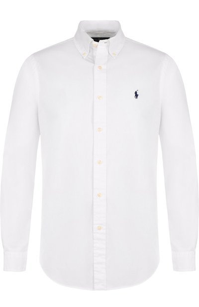 Хлопковая рубашка с воротником button down POLO RALPH LAUREN, арт. 710710553, фото 1