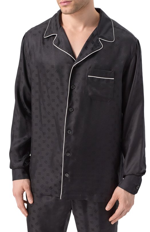 Шелковая сорочка Dolce & Gabbana G5IF1T/FJ1JY Чёрный  G5IF1T/FJ1JY Фото 3