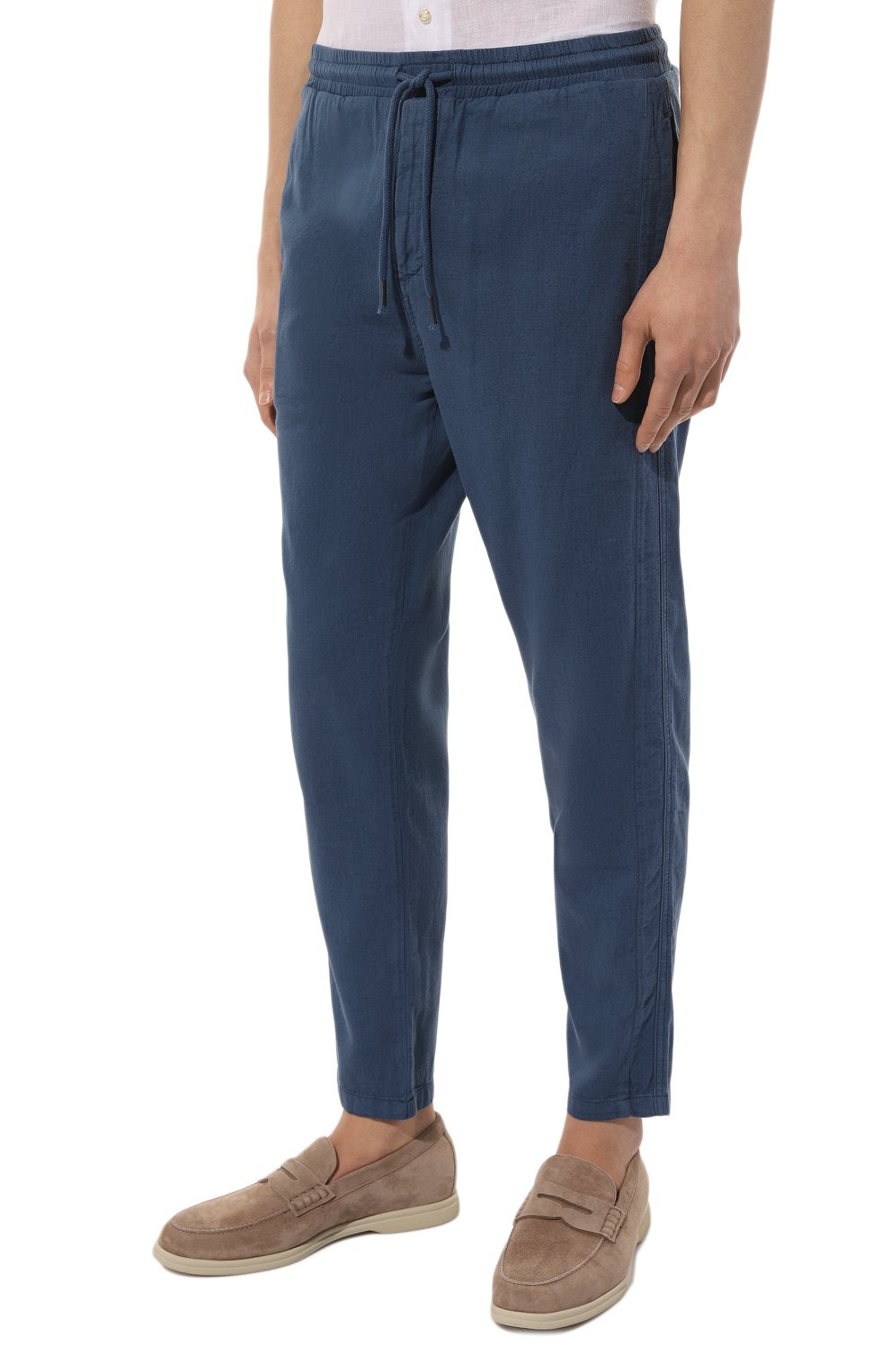 Брюки из хлопка и льна LA MARTINA синего цвета по цене 23550 руб., арт. VMT015/TW445, фото 3 Брюки из хлопка и льна LA MARTINA, арт. VMT015/TW445, фото 3